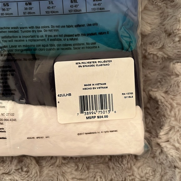 Hanes Ultimate Breathable Comfort Hipsters 5 Pairs M/6 NWT - Picture 6 of 6